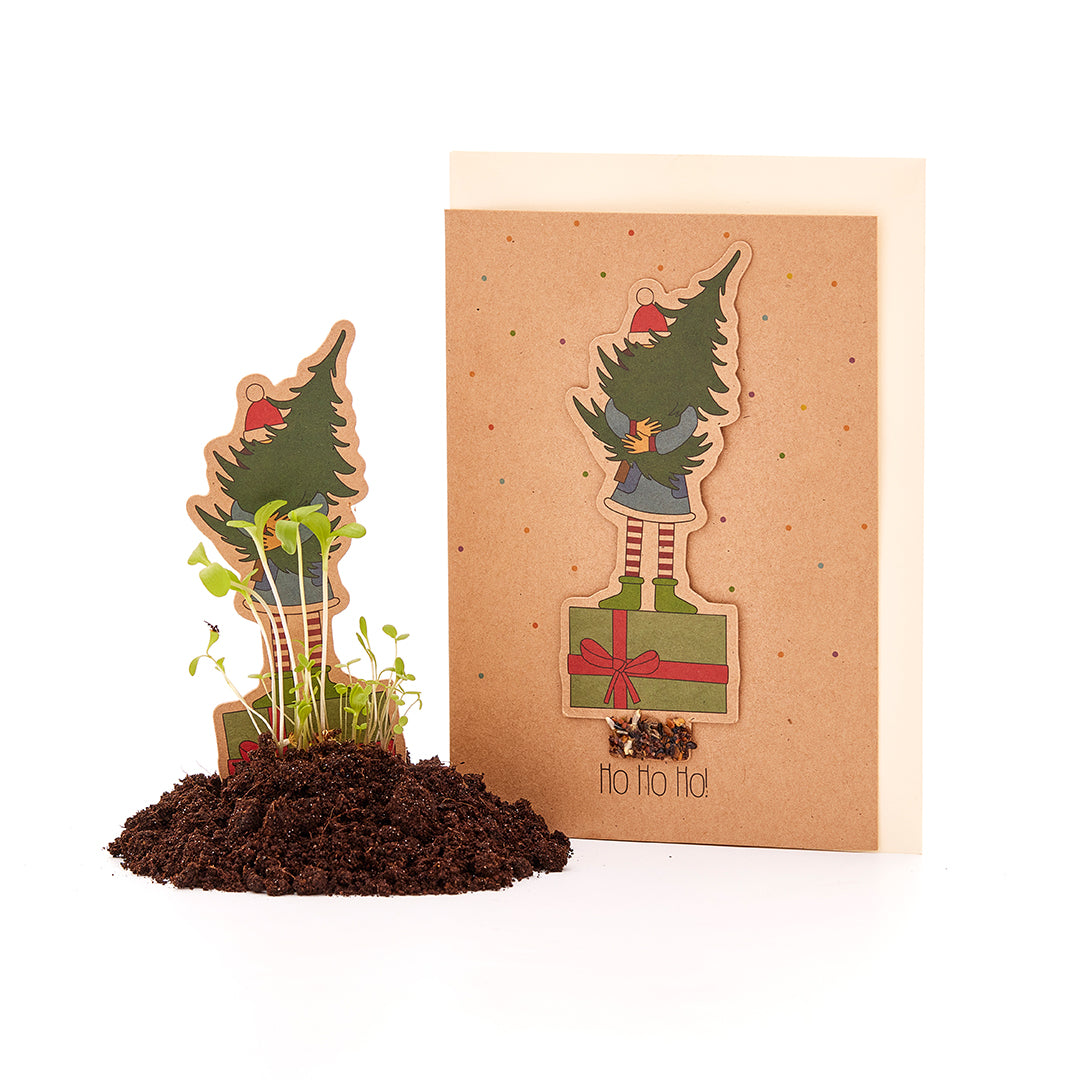 Weihnachtskarte "Mädchen mit Tannenbaum"