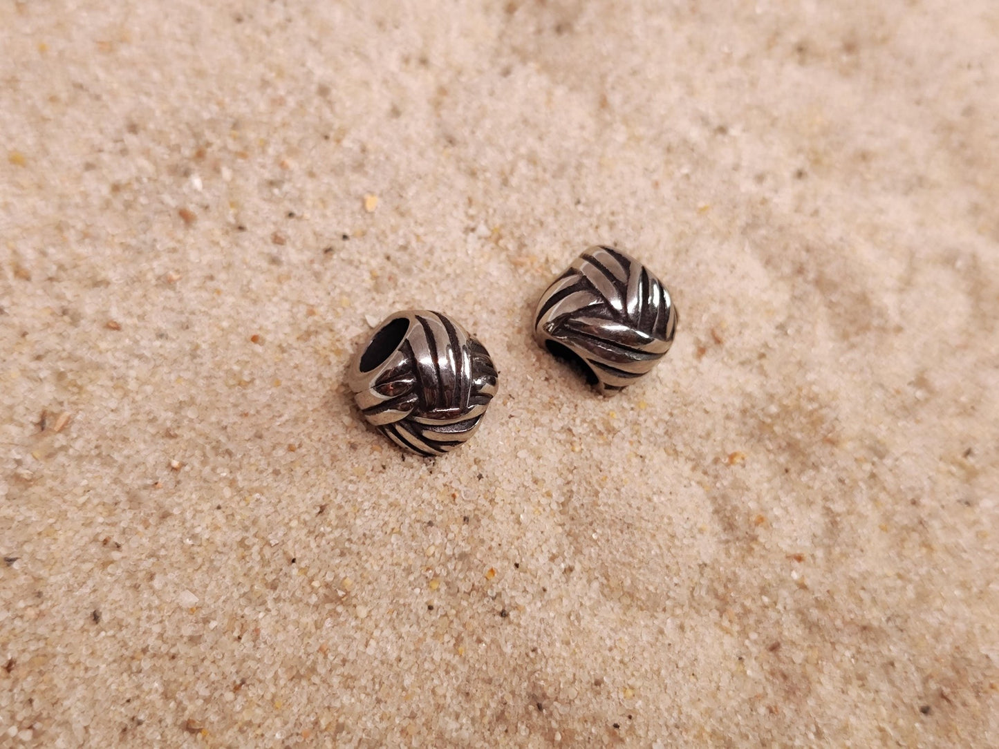 2er Set Dreadperlen Edelstahl - Knoten - Flow of Passion