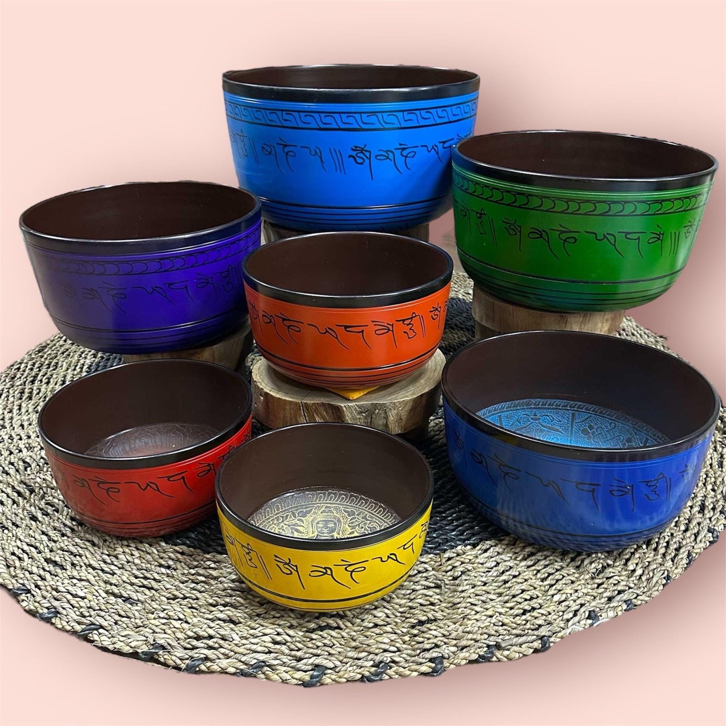 7 - teiliges Klangschalen - Set XXL - Chakren 19,5cm - 35cm - Flow of PassionKlangschalen