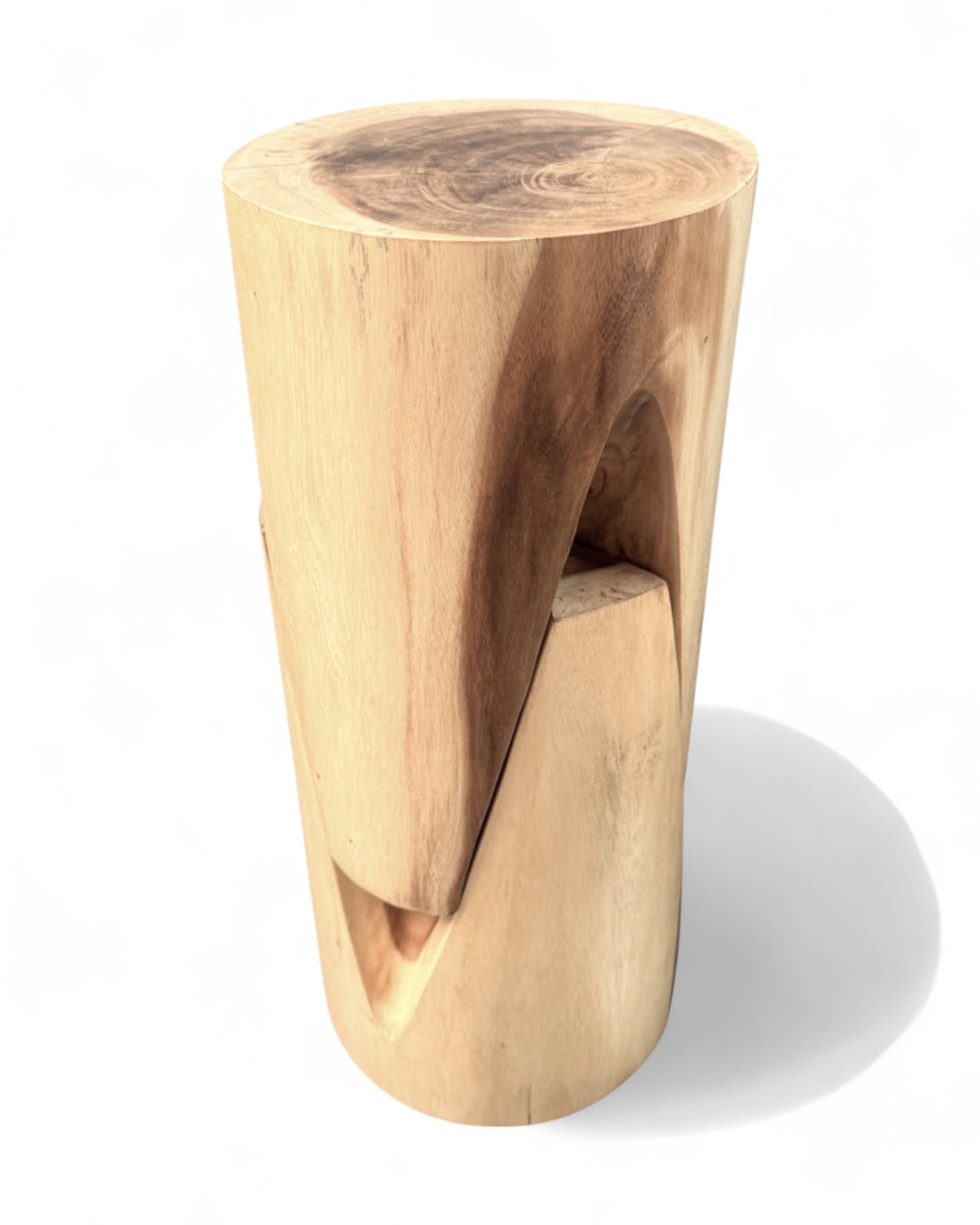FaHome-Holzhocker-Beistelltisch-Blumenhocker-Ablagetisch-Unikat-Handgefertigt-Rund-stehend-aus-massivem-Suarholz-45x30x30-cm-65833162211672 - Flow of Passion