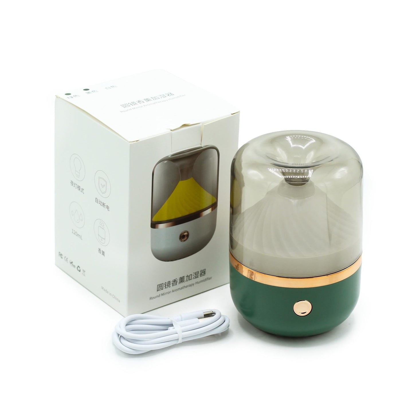 Aromadiffuser mit Licht und bronzefarbenen Details - Flow of PassionAromatherapie