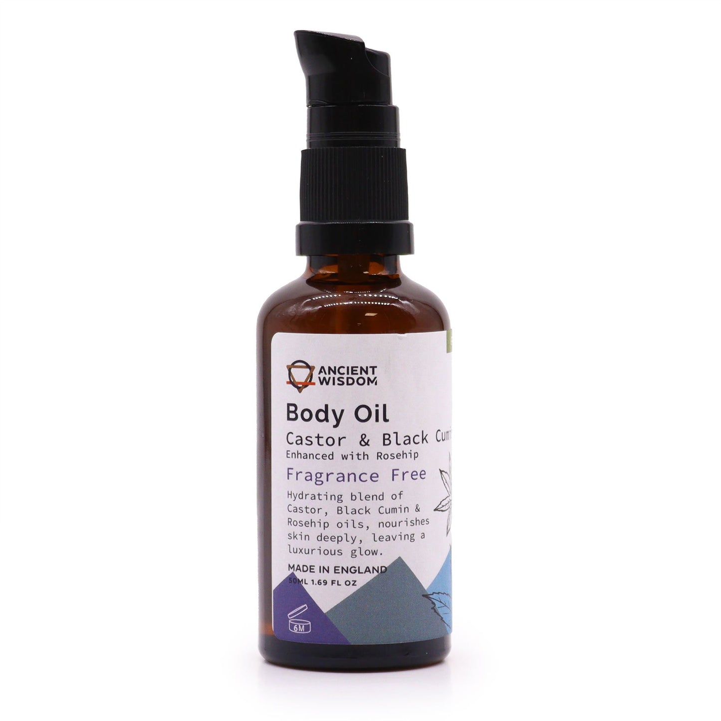 Bio Aromatherapie-Körperöl 50 ml mit Hagebutte, duftfrei.