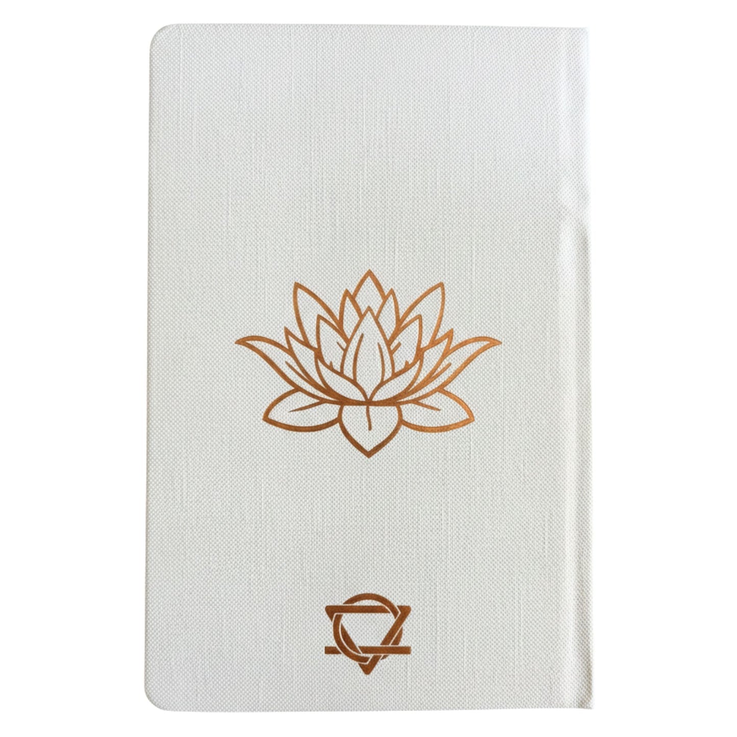 Weißes Wellness-Tagebuch mit Lebensbaum in Roségold.