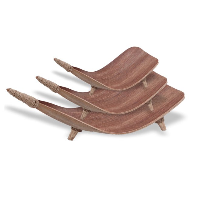 Coconut Leaf Obstschalen Set (3 - tlg.) – Handgefertigt aus Kokosblatt – Naturdeko aus Bali - Flow of PassionDeko