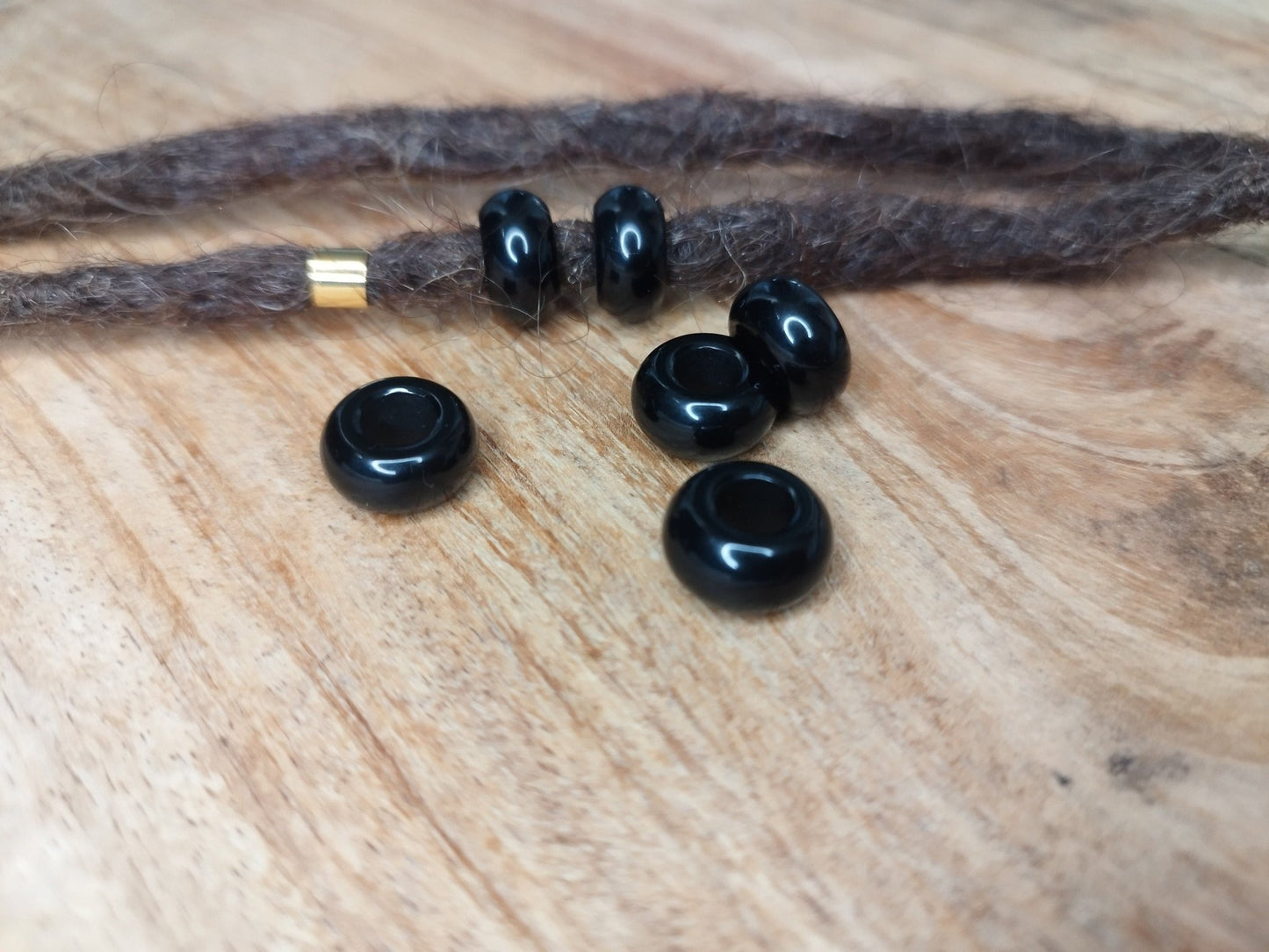 Dreadperlen Obsidian 2er - Set - Flow of Passion