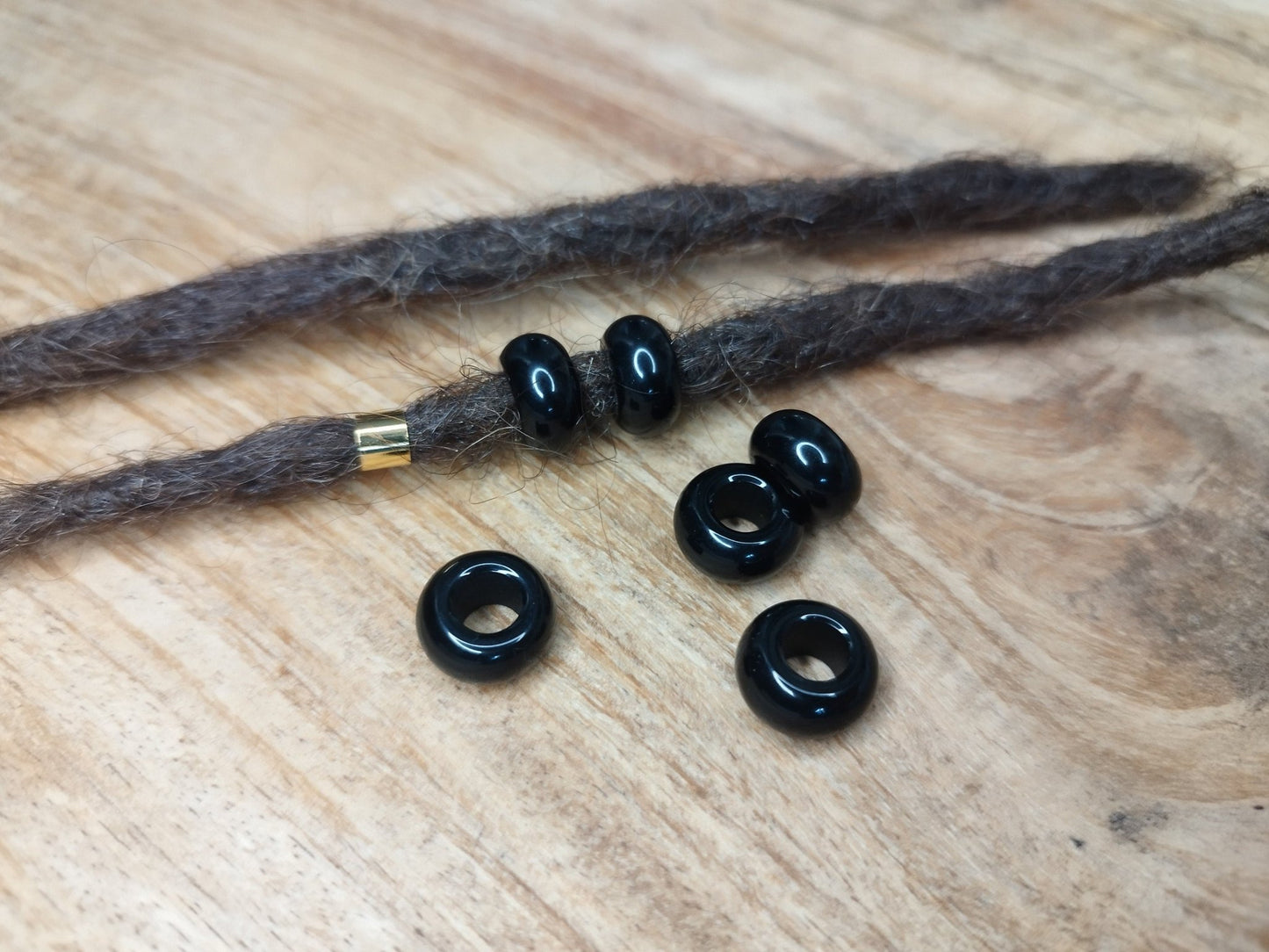 Dreadperlen Obsidian 2er - Set - Flow of Passion