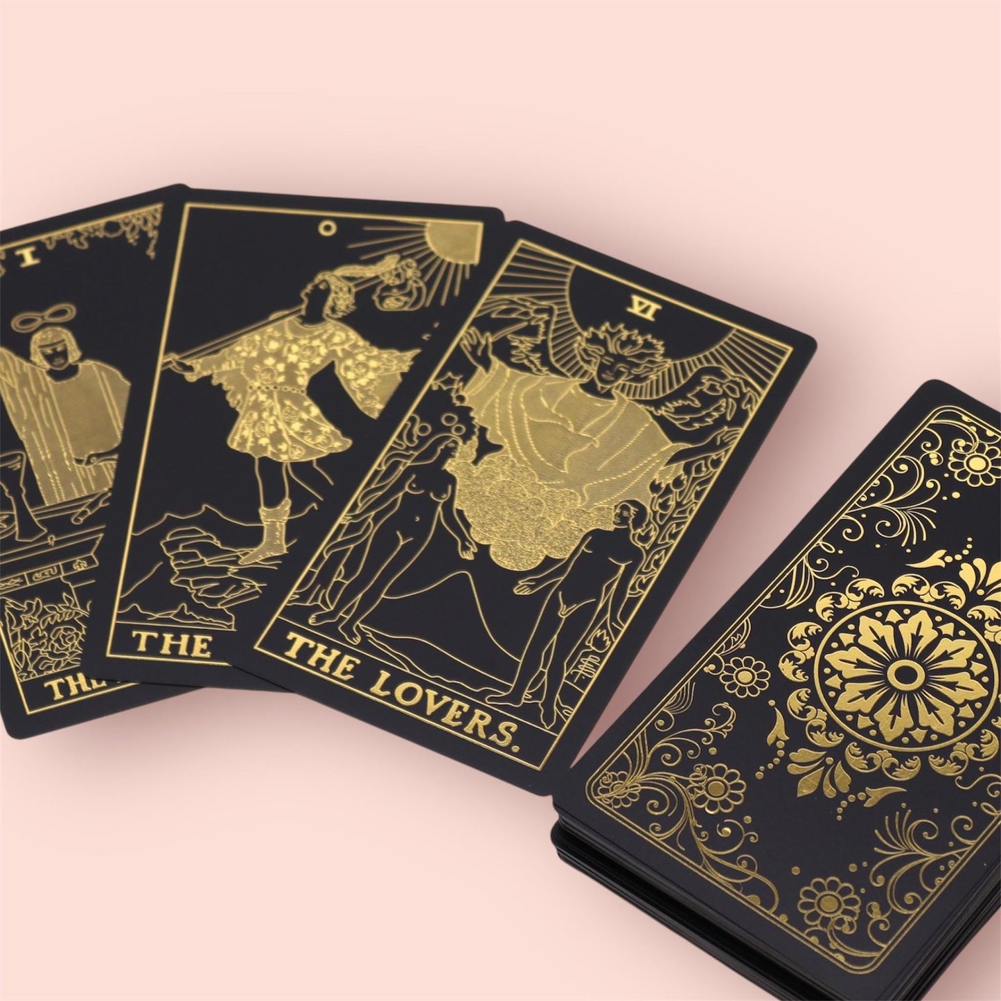 Edle goldene Tarotkarten mit Anleitungsbuch im Geschenkset - Flow of Passion