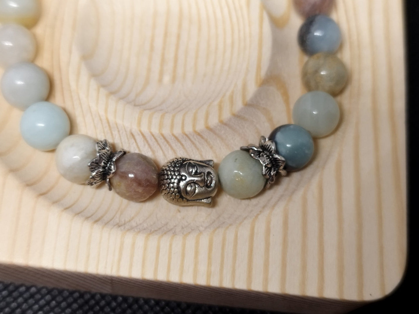 Heilsteinarmband Amazonit - Buddha - Flow of Passion