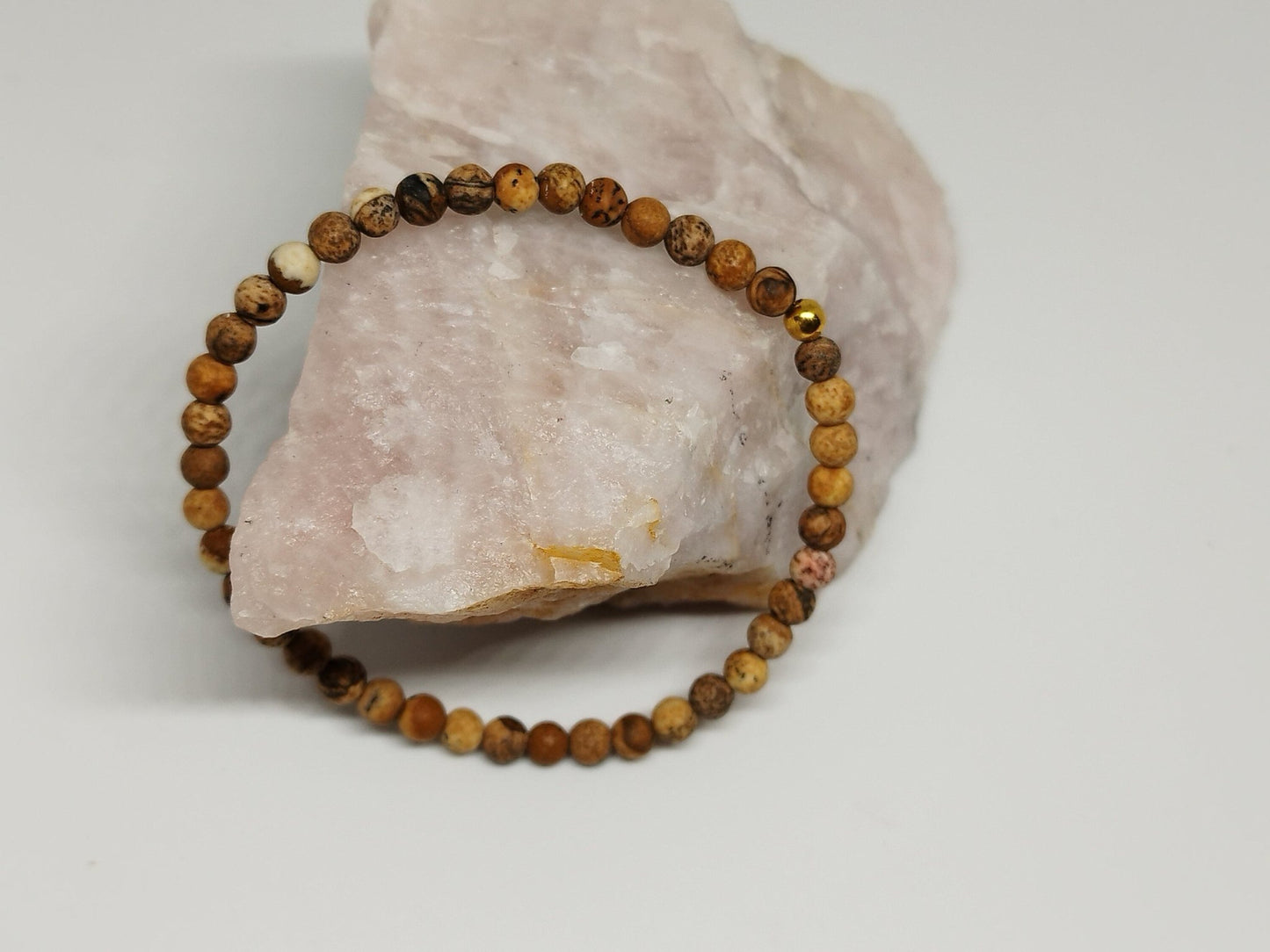 Heilsteinarmband aus Bilderjaspis, matt, 4mm - Flow of Passion