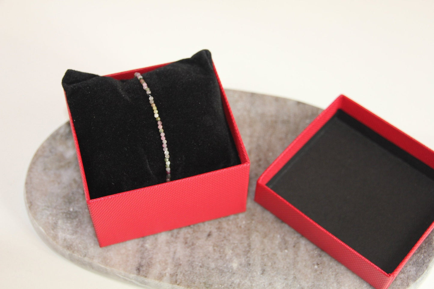Heilsteinarmband aus buntem Turmalin und Edelstahl - Flow of Passion