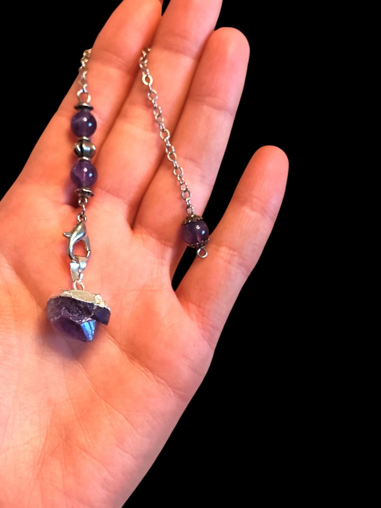 Heilsteinpendel aus Amethyst - Flow of Passion