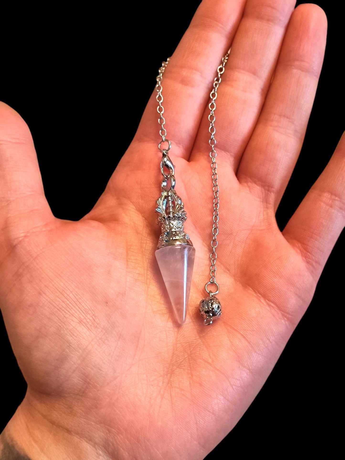 Heilsteinpendel aus Rosenquarz - Flow of Passion