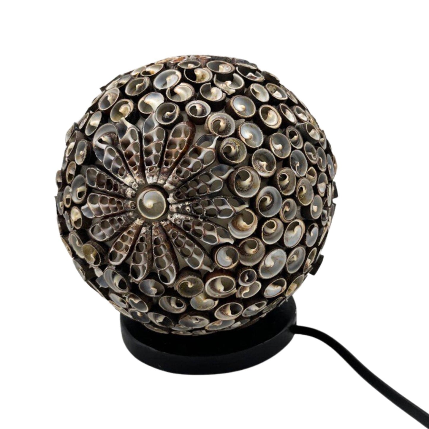 Boho Muschellampe rund 15 cm