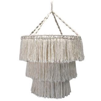 Makramee Kronleuchter - Hängelampe aus reiner Baumwolle im Boho-Stil