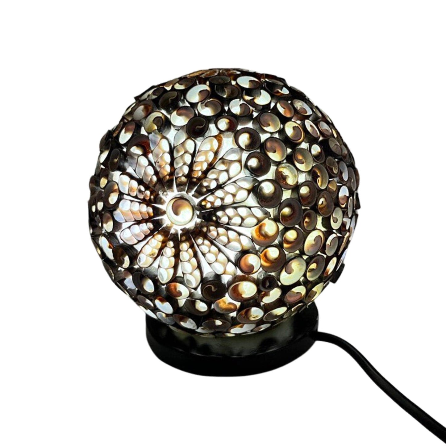 Boho Muschellampe rund 15 cm
