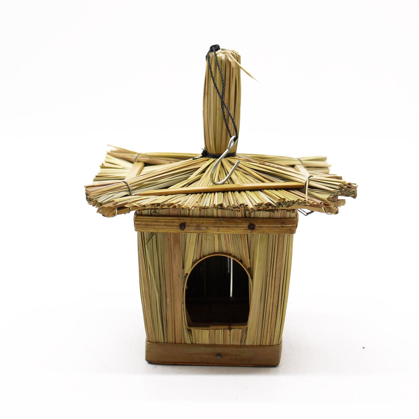 Kleine Vögelhäuschen aus Seegras & Bambus, Natürliche Vogelbox / Vogelhaus für Garten und Terrasse - Flow of PassionVogelhaus