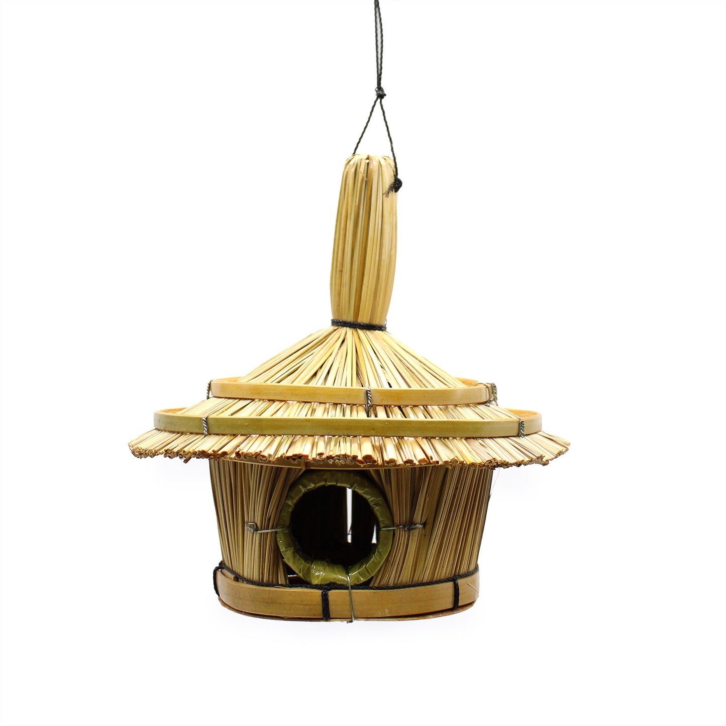 Kleine Vögelhäuschen aus Seegras & Bambus, Natürliche Vogelbox / Vogelhaus für Garten und Terrasse - Flow of PassionVogelhaus