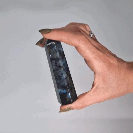 Madagaskar - Labradorit - Spitzen (ca. 63–93 g, 80–90 mm × 25 mm) - Flow of Passion