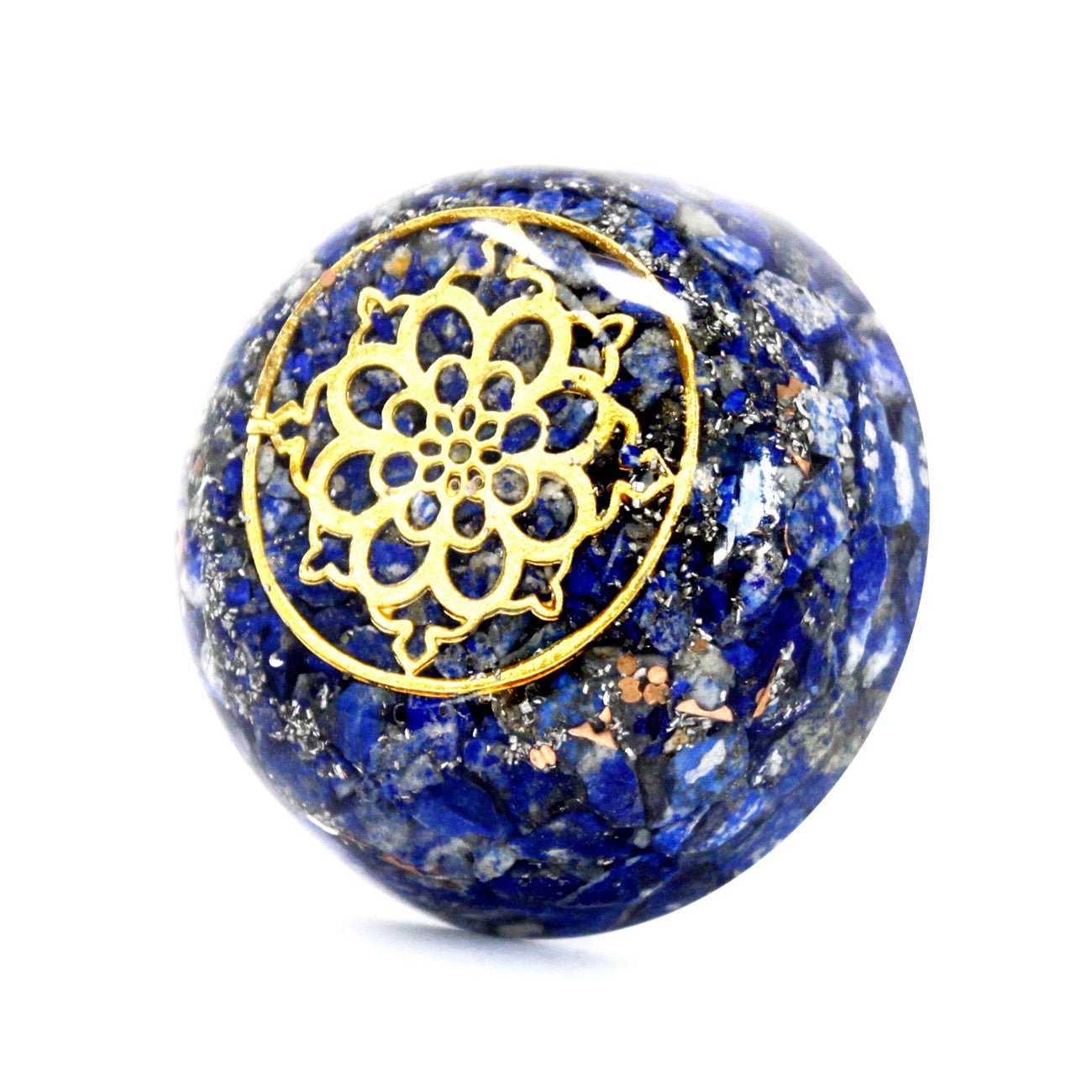Orgonit - Power - Dome mit Lapislazuli – Handgefertigt 6,5cm perfekt für Router und Schreibtisch - Flow of PassionOrgonit