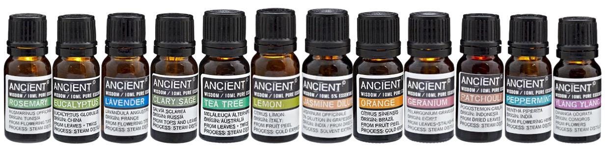 Starterset - Aromatherapie Große 10ml Öle in einer Geschenkbox 12 Stück / 6 Stück - Flow of Passion