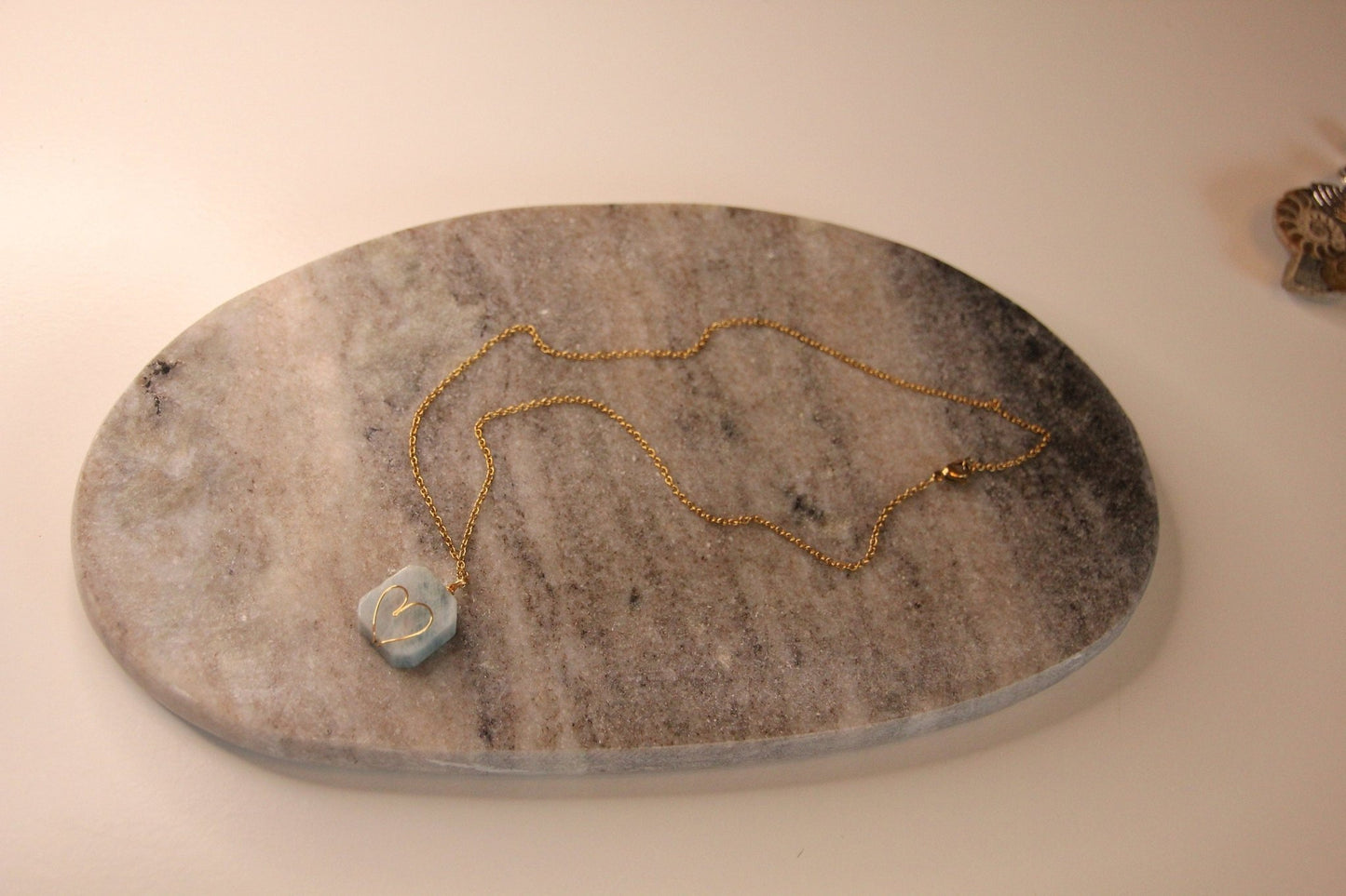 Vergoldete Heilsteinkette mit Aquamarin (18K - vergoldet) - Flow of Passion