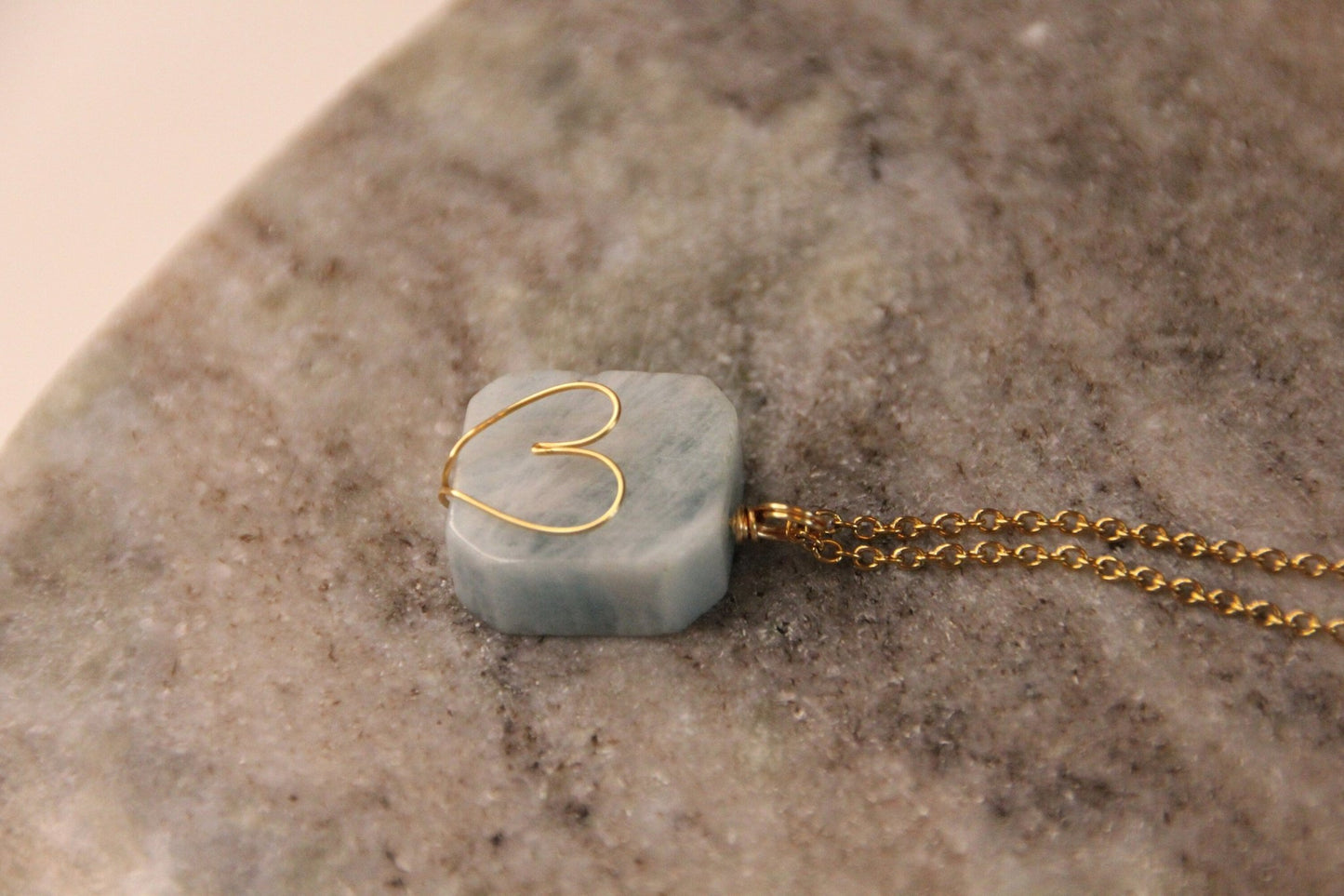 Vergoldete Heilsteinkette mit Aquamarin (18K - vergoldet) - Flow of Passion