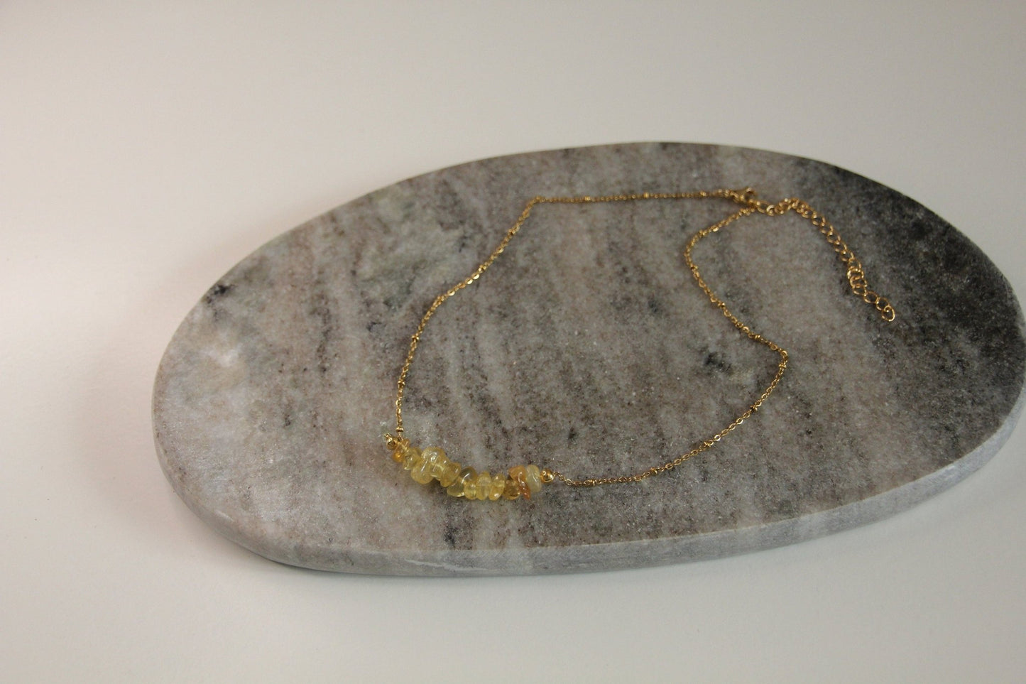 Vergoldete Heilsteinkette mit Citrinsplittern 18k - vergoldet - Flow of Passion