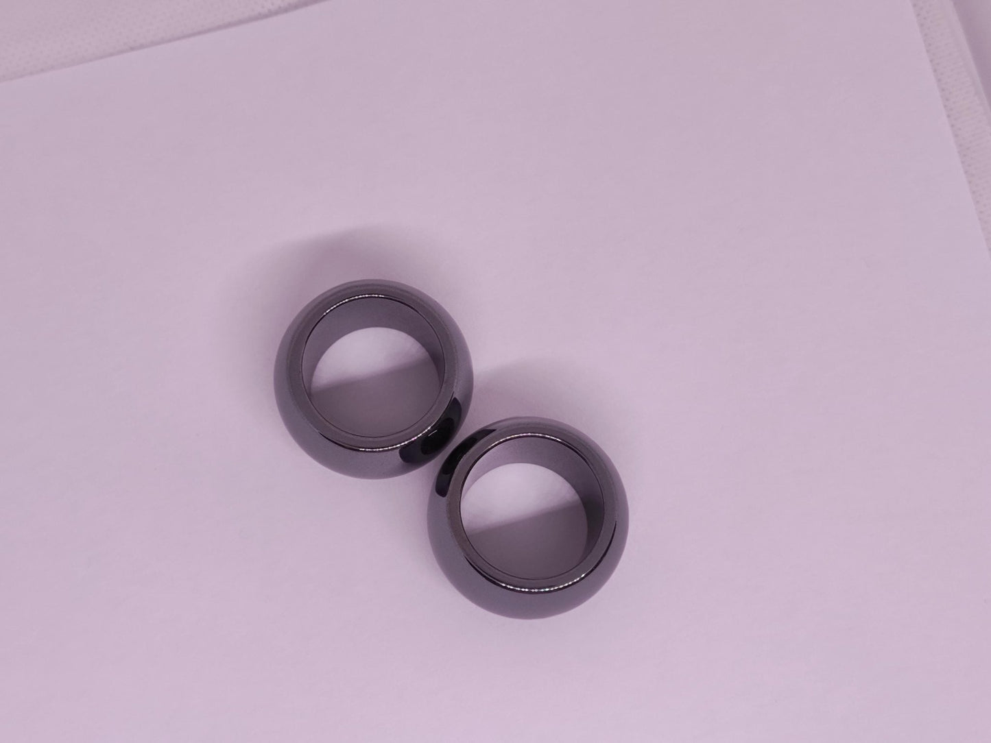 XXL Dreadperlen aus Hämatit Dreadhalter/Dreadring Edelstein - Flow of Passion
