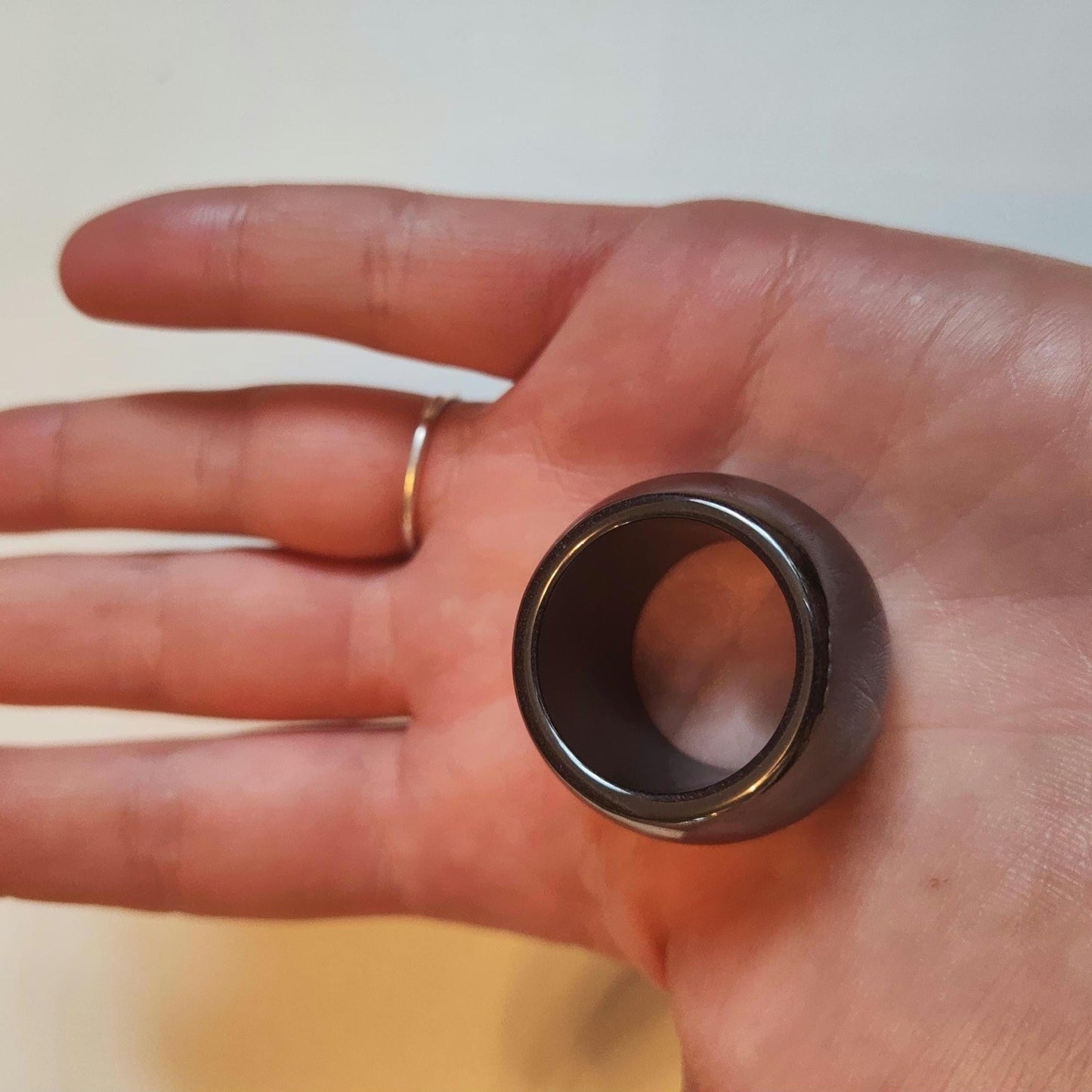 XXL Dreadperlen aus Hämatit Dreadhalter/Dreadring Edelstein - Flow of Passion