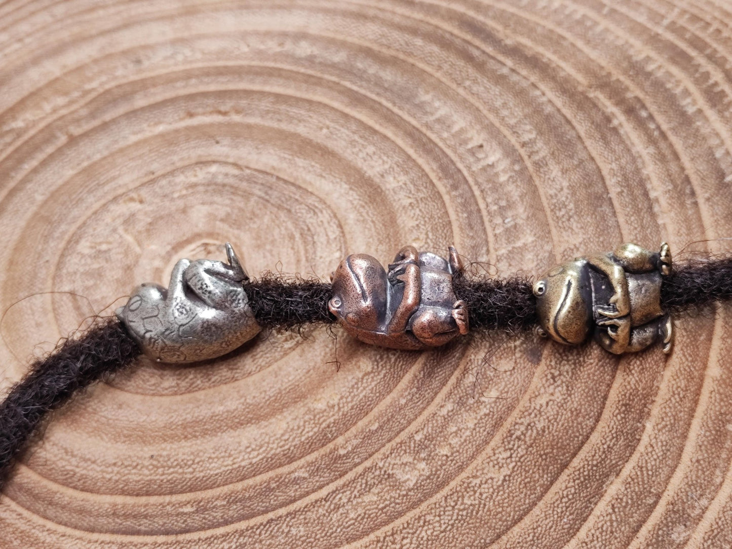 XXL Dreadperlen Frosch gold / silber / kupfer - Flow of Passion