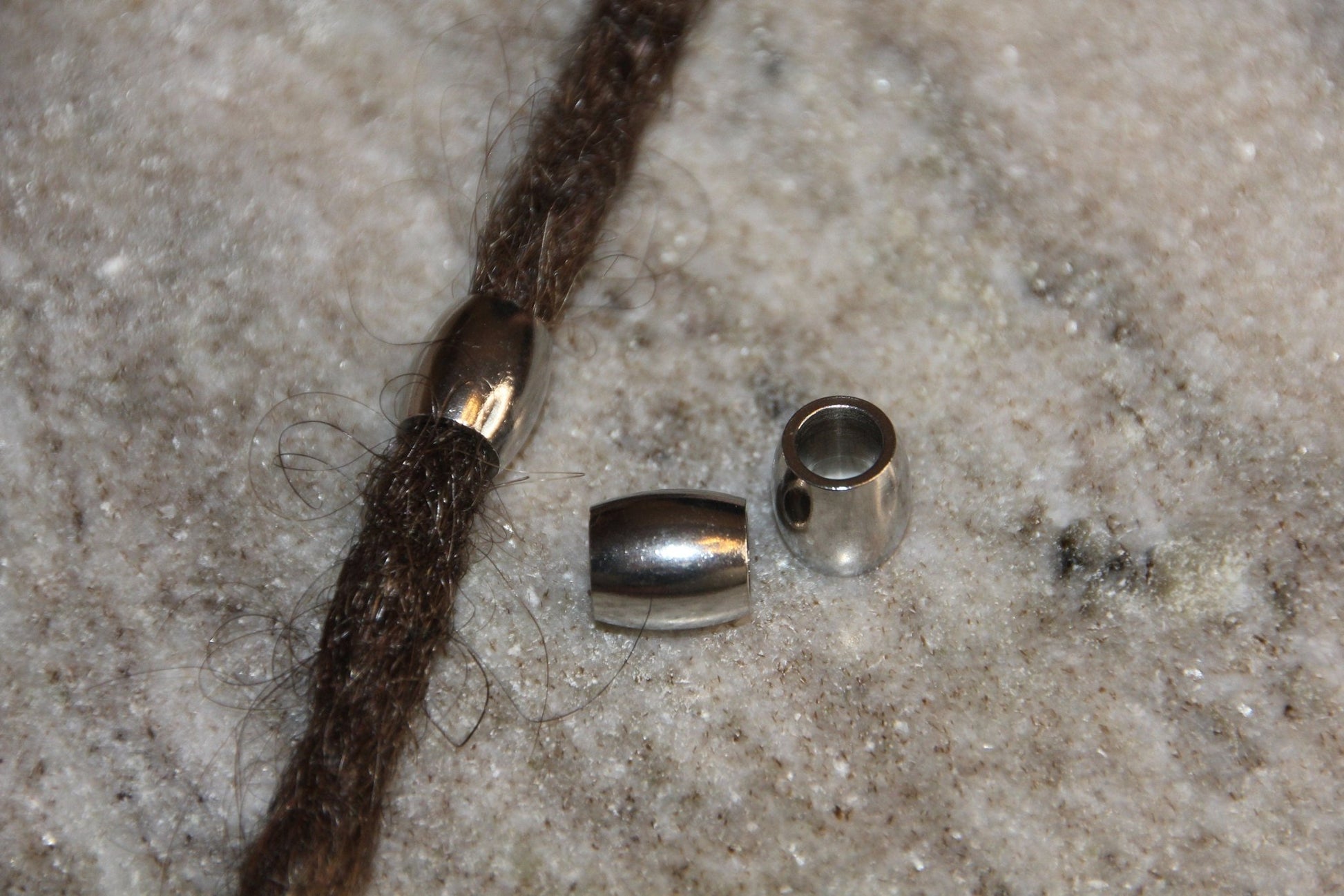 2er Set Dreadperlen aus Edelstahl Basic, Dreadtube - Flow of Passion
