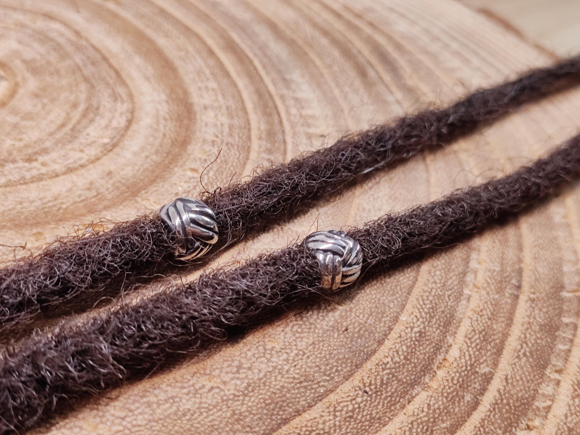 2er Set Dreadperlen Edelstahl - Knoten - Flow of Passion