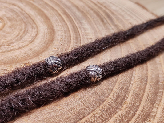 2er Set Dreadperlen Edelstahl - Knoten - Flow of Passion