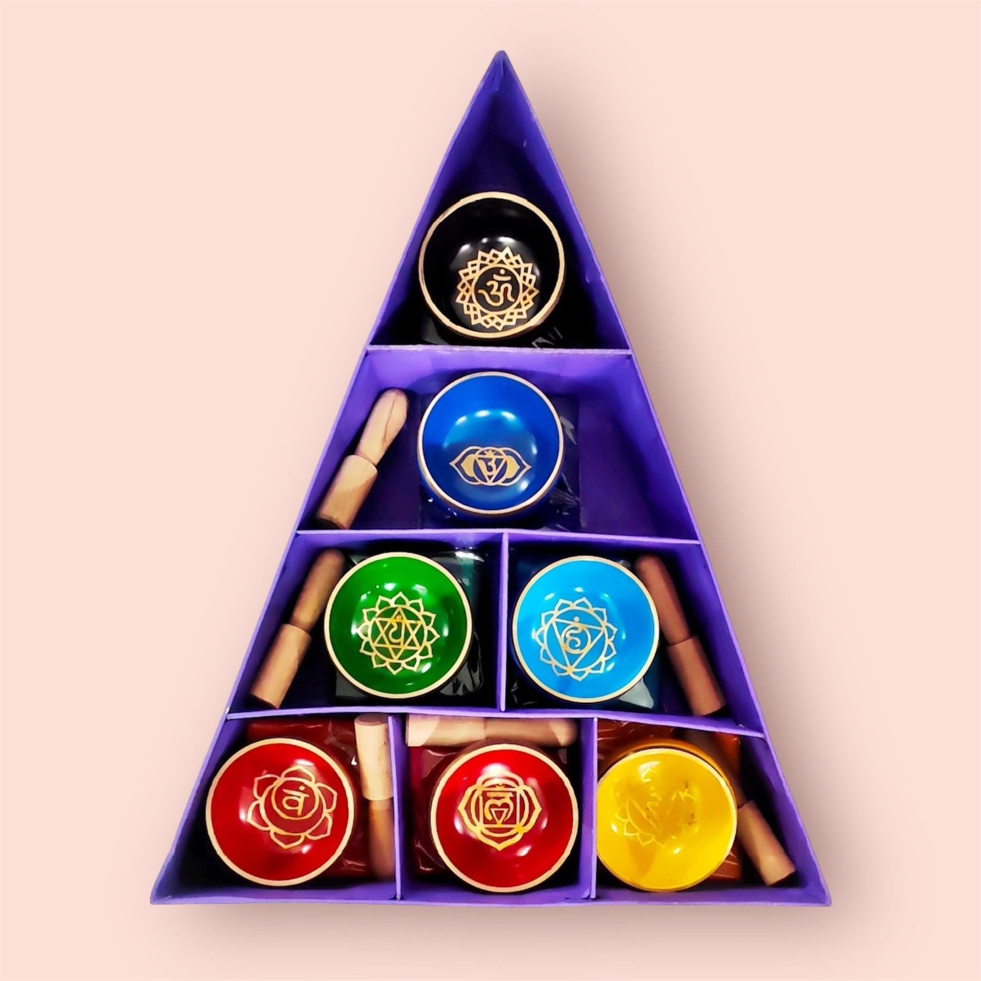 7 - teiliges Klangschalen Geschenkset, Chakren - Flow of PassionKlangschalen