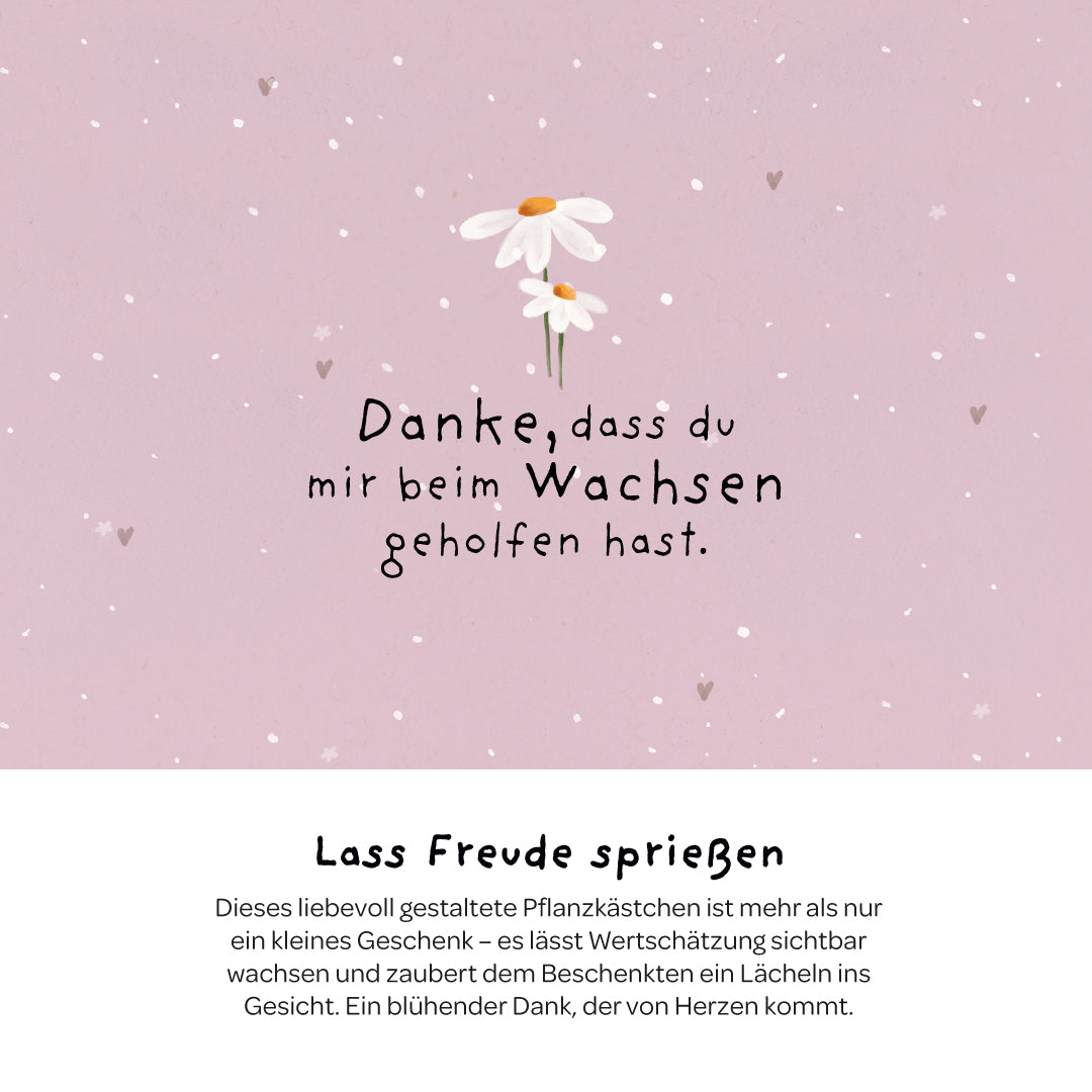 Pflanzkästchen - Danke, dass du beim Wachsen geholfen hast