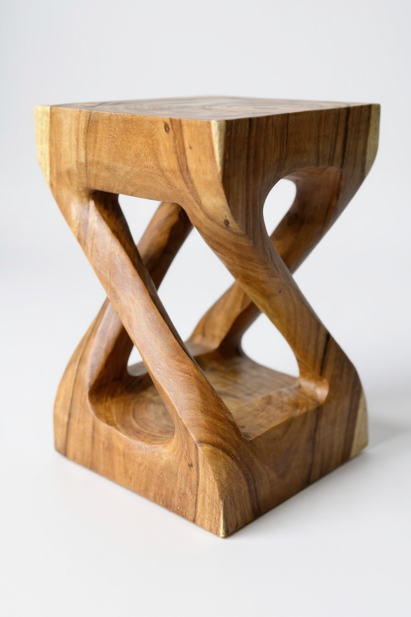 FaHome-089_Holz_Beistelltisch_-_Holzhocker_Couchtisch_-_Handgefertigt_Kantig_gedreht_aus_massivem_Suarholz_-_50x28x28_cm_3 - Flow of Passion
