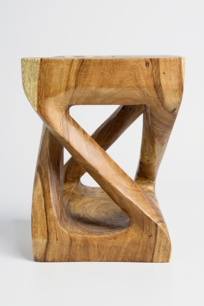 FaHome-089_Holz_Beistelltisch_-_Holzhocker_Couchtisch_-_Handgefertigt_Kantig_gedreht_aus_massivem_Suarholz_-_50x28x28_cm_4 - Flow of Passion