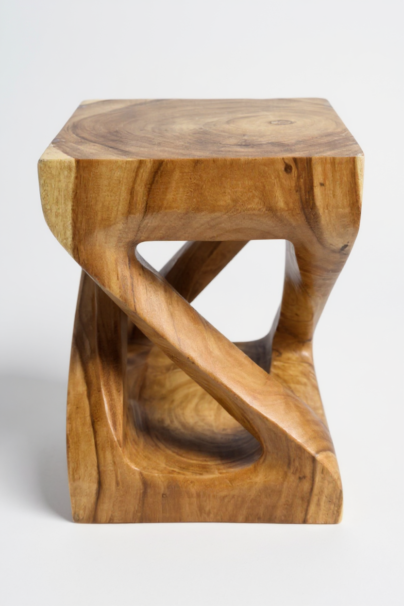 FaHome-089_Holz_Beistelltisch_-_Holzhocker_Couchtisch_-_Handgefertigt_Kantig_gedreht_aus_massivem_Suarholz_-_50x28x28_cm_6 - Flow of Passion