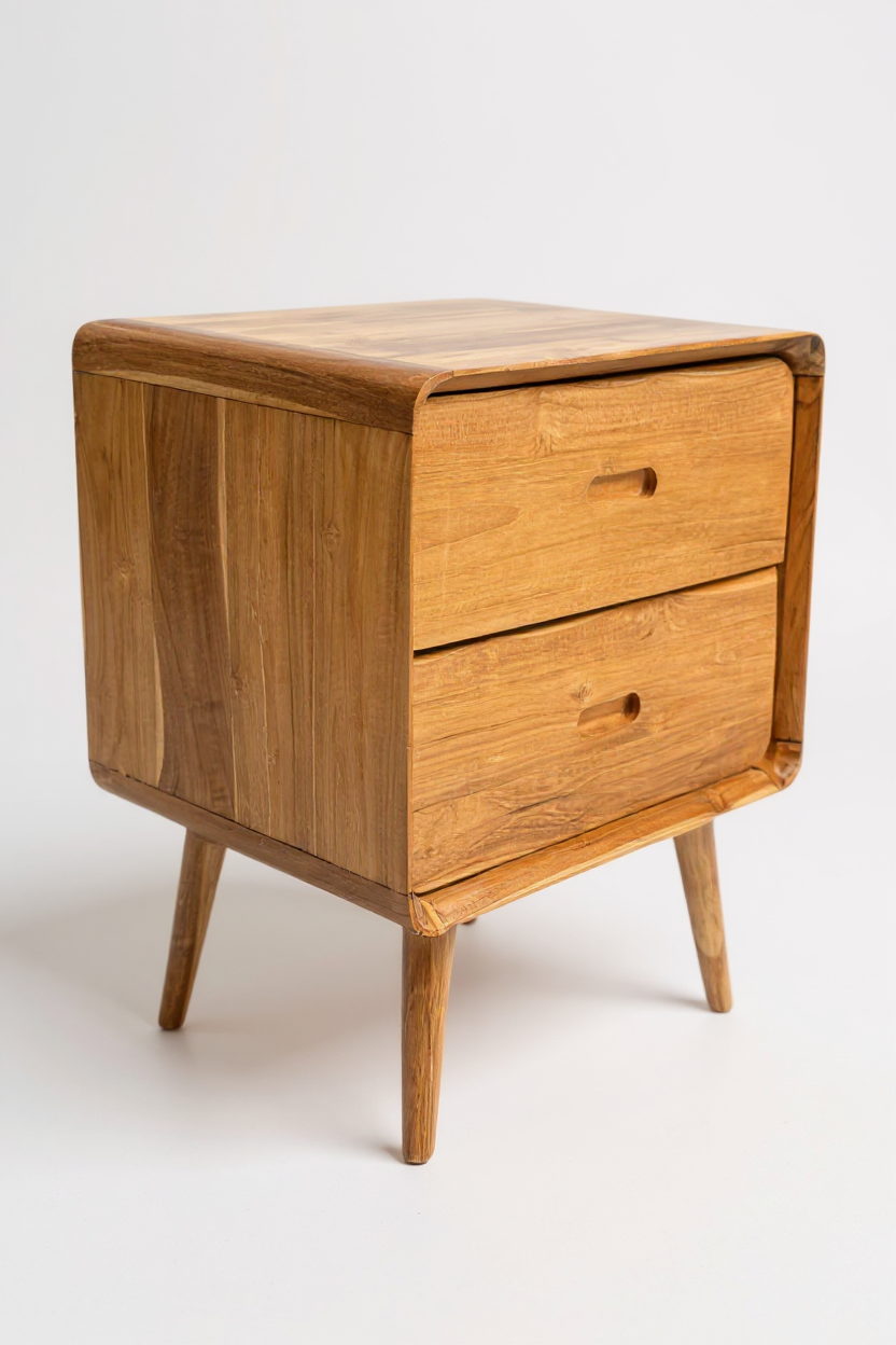 FaHome-108_Holz_Nachttisch_Beistelltisch_Nachtschrank_Mit_Zwei_Schubladen_Aus_Teak_Massivholz_50x40x60_cm_3 - Flow of Passion