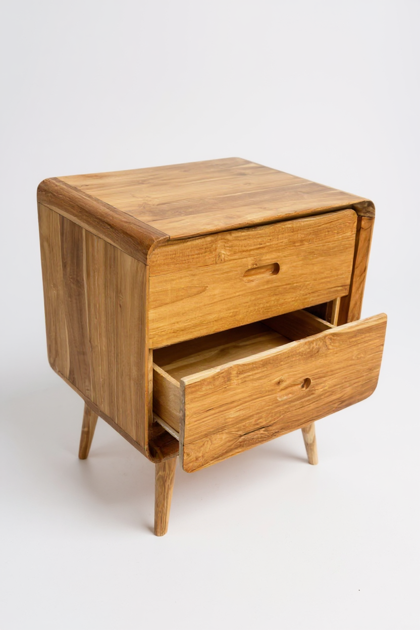 FaHome-108_Holz_Nachttisch_Beistelltisch_Nachtschrank_Mit_Zwei_Schubladen_Aus_Teak_Massivholz_50x40x60_cm_5 - Flow of Passion