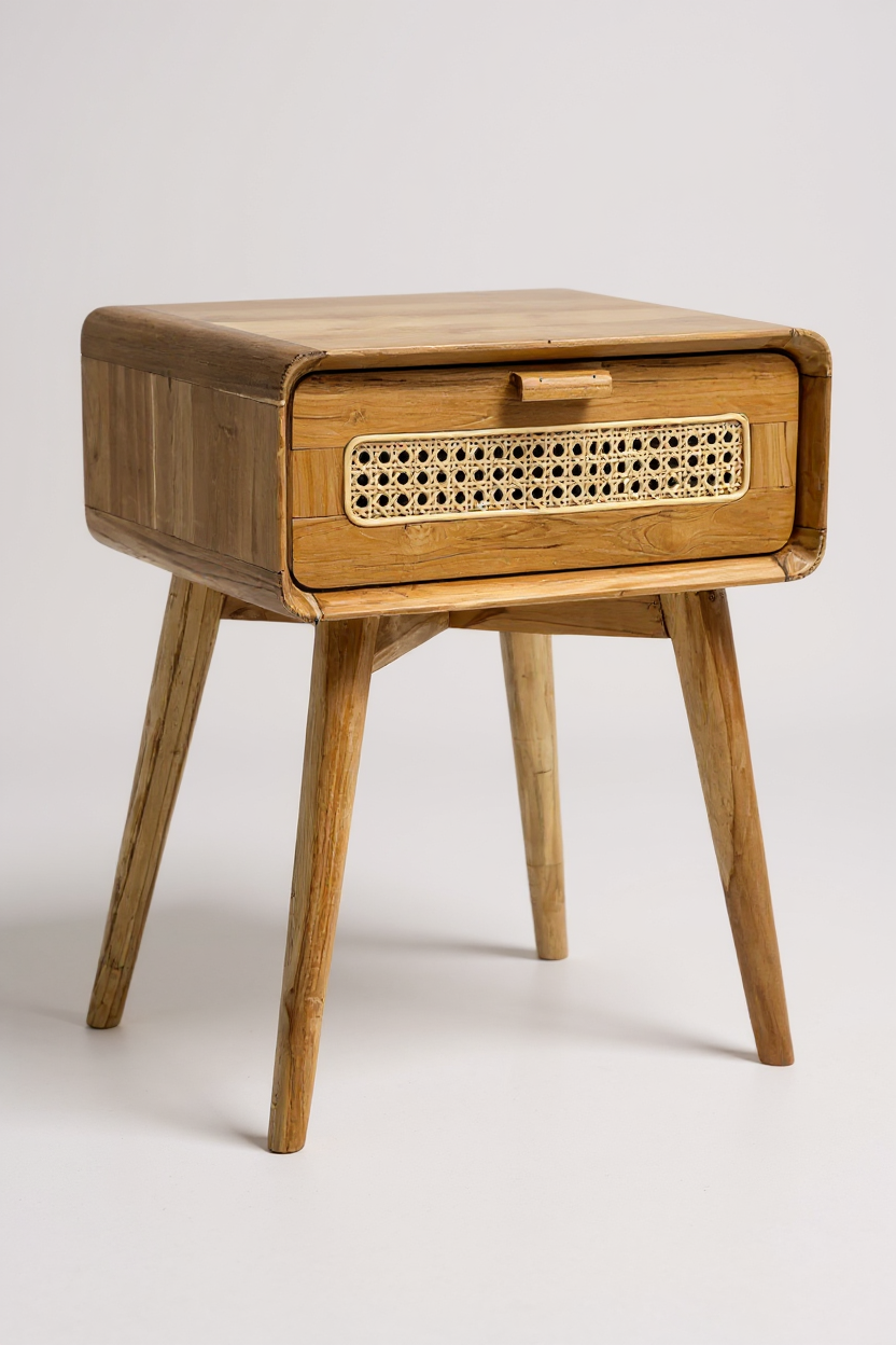 FaHome-115_Rattan_Beistelltisch_Nachttisch_Ablagetisch_Couchtisch_Stilvoll_mit_Schublade_Handgefertigter_Vintage_Look_aus_Teakholz_60x50x40_cm_2 - Flow of Passion