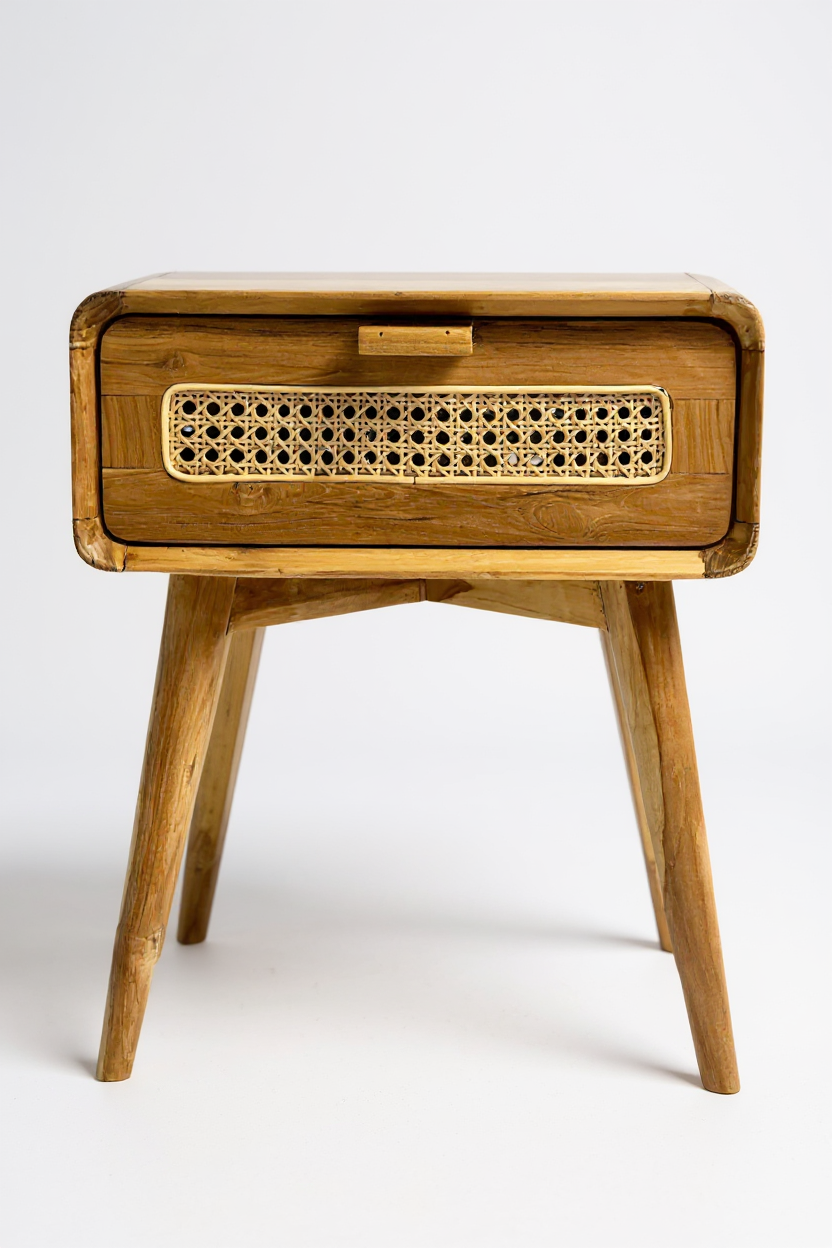 FaHome-115_Rattan_Beistelltisch_Nachttisch_Ablagetisch_Couchtisch_Stilvoll_mit_Schublade_Handgefertigter_Vintage_Look_aus_Teakholz_60x50x40_cm_3 - Flow of Passion