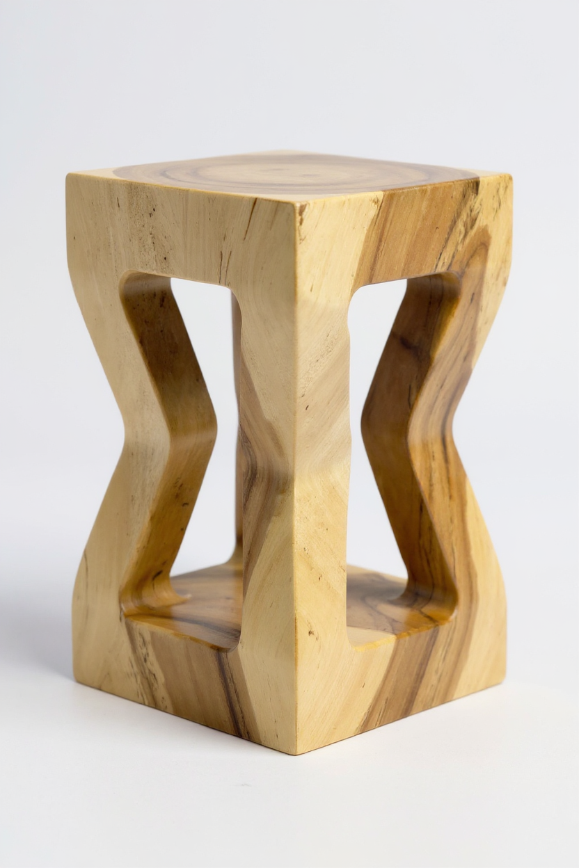 FaHome-301_Holz_Beistelltisch_-_Holzhocker_Couchtisch_Ablagetisch_-_Handgefertigt_-_Massives_Suarholz_-_50x28x28_cm_4 - Flow of Passion