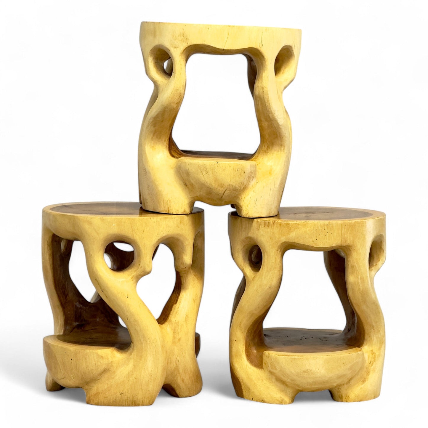 FaHome-Holz-Beistelltisch-Hocker-Nachttisch-Pflanzenhocker-Ablagetisch-Rundes-Naturdesign-mit-organischer-Form-Massiv-aus-Teakholz-40x34x34-cm-63370838147416 - Flow of Passion