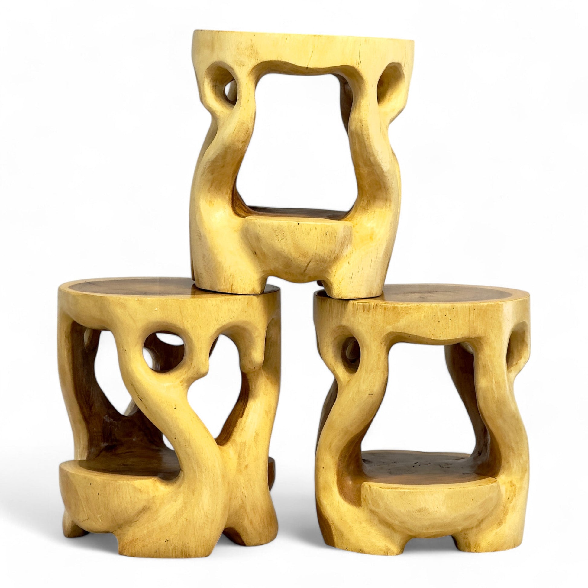 FaHome-Holz-Beistelltisch-Hocker-Nachttisch-Pflanzenhocker-Ablagetisch-Rundes-Naturdesign-mit-organischer-Form-Massiv-aus-Teakholz-40x34x34-cm-63370838147416 - Flow of Passion