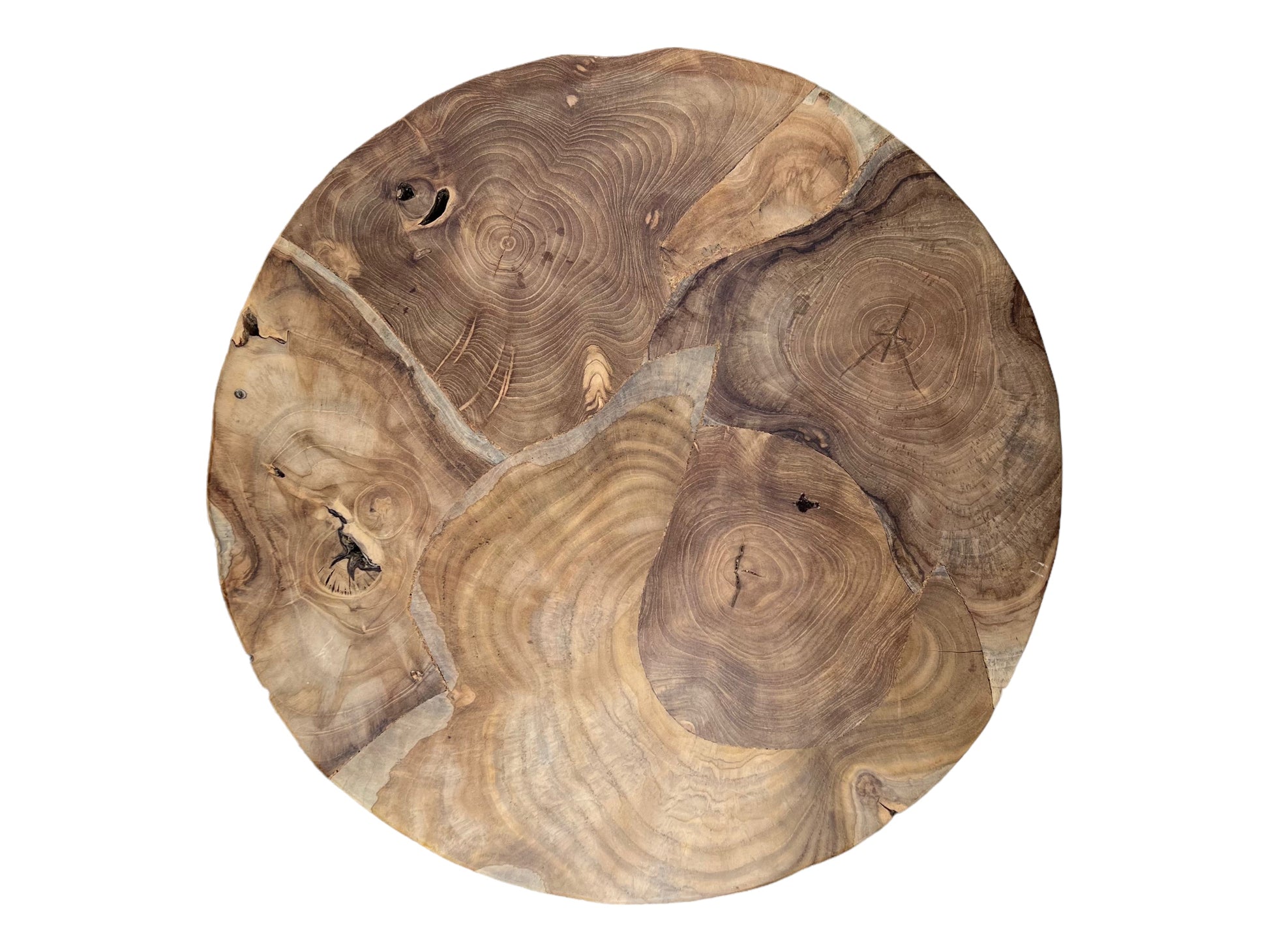 FaHome-Holz-Couchtisch-Beistelltisch-Kaffeetisch-Mit-drei-Metallbeinen-Rund-aus-Teakholz-60x60x43-cm-43725793132888 - Flow of Passion