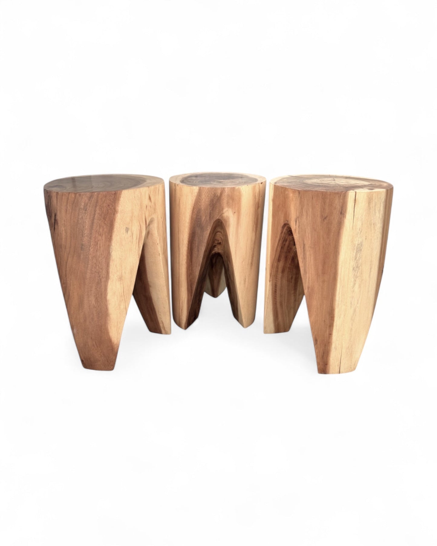 FaHome-Holzhocker-Beistelltisch-Blumenhocker-Ablagetisch-Unikat-Handgefertigt-Rund-stehend-aus-massivem-Suarholz-45x30x30-cm-65833162146136 - Flow of Passion