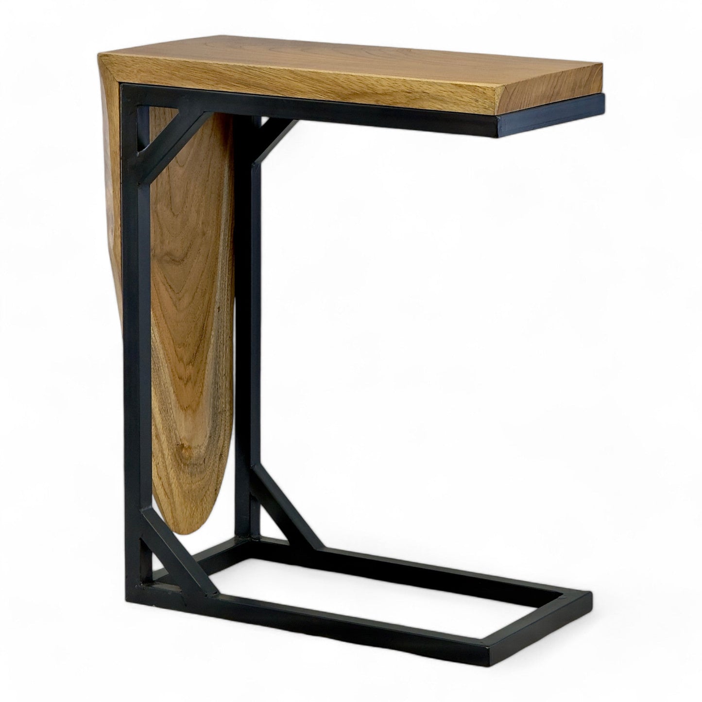 FaHome-Multifunktionaler-Beistelltisch-Couchtisch-Ablagetisch-C-Frame-Teakholz-50x40x20-cm-50412734579032 - Flow of Passion