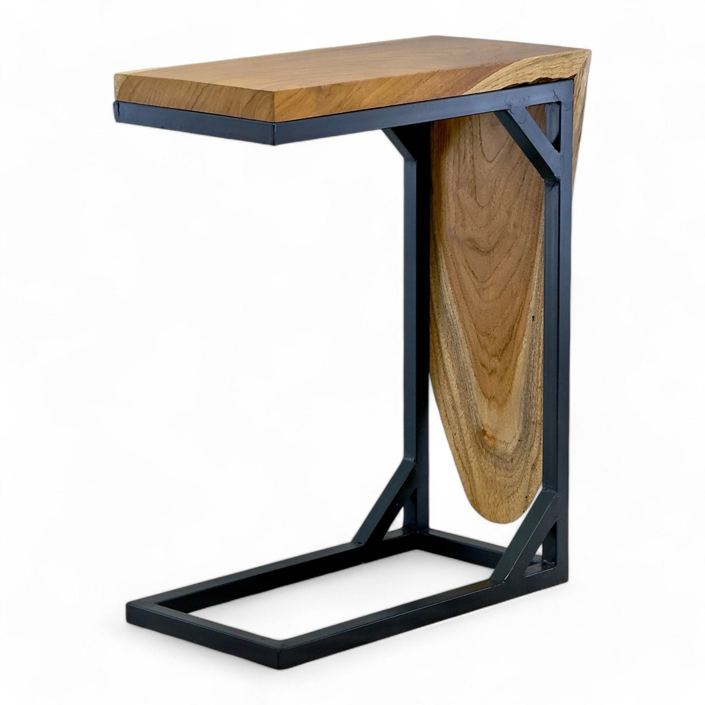 FaHome-Multifunktionaler-Beistelltisch-Couchtisch-Ablagetisch-C-Frame-Teakholz-50x40x20-cm-50412734611800 - Flow of Passion