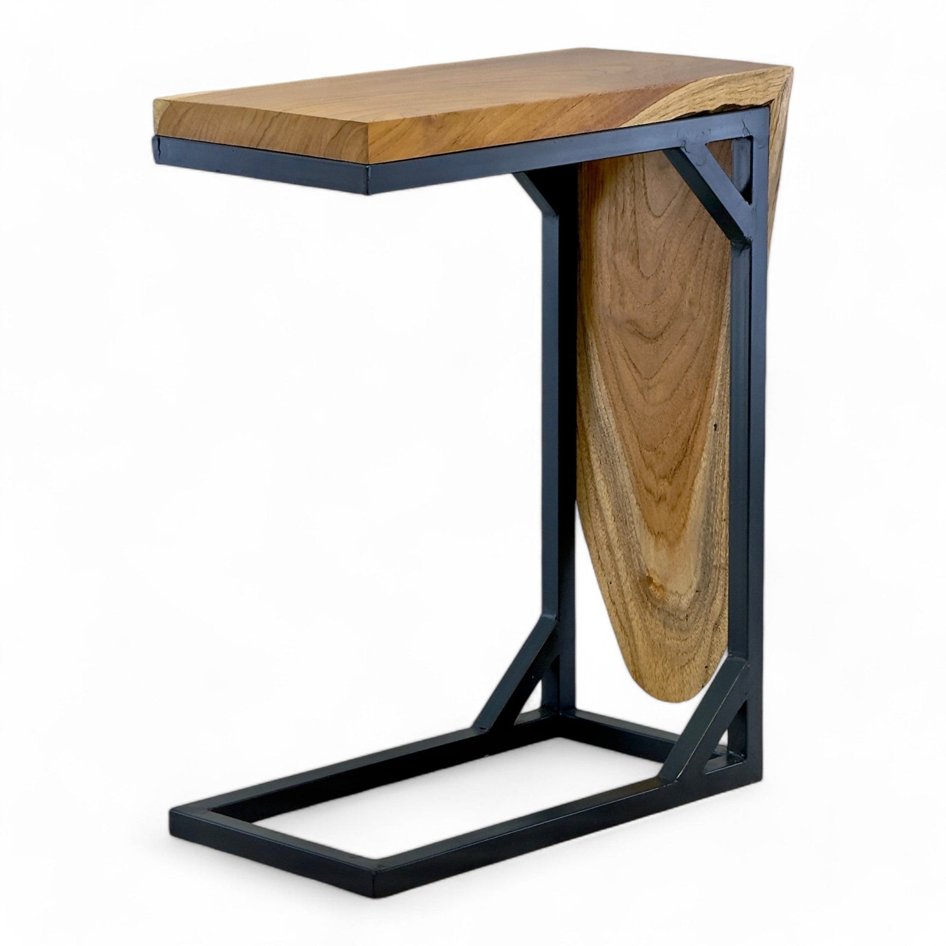 FaHome-Multifunktionaler-Beistelltisch-Couchtisch-Ablagetisch-C-Frame-Teakholz-50x40x20-cm-50412734611800 - Flow of Passion